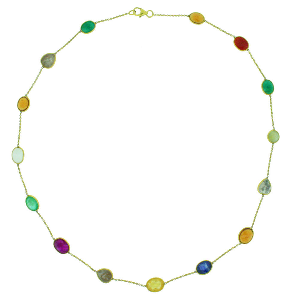 Multi-gem and 18ct gold ‘Planets’ necklace