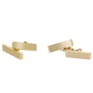 E300.5 9ct gold oblong cufflinks front