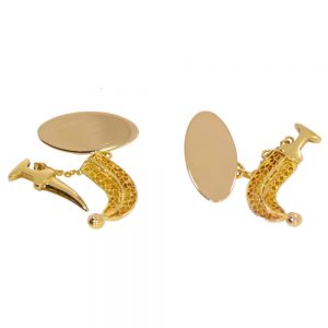 F300.5 22ct gold Saber chain cufflinks front