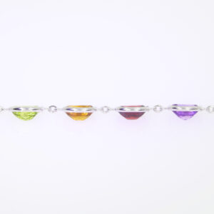 SP:B525P-W Multi gem and 18ct white gold bracelet side