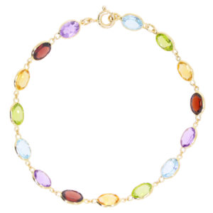 SP:B525P-Y Multi gem and 18ct gold bracelet full