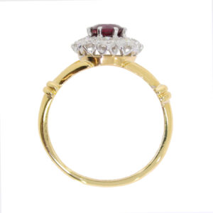 C141.4 Ruby and diamond cluster ring top