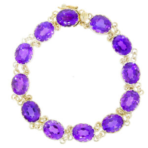 H215.5 Amethyst and gold bracelet