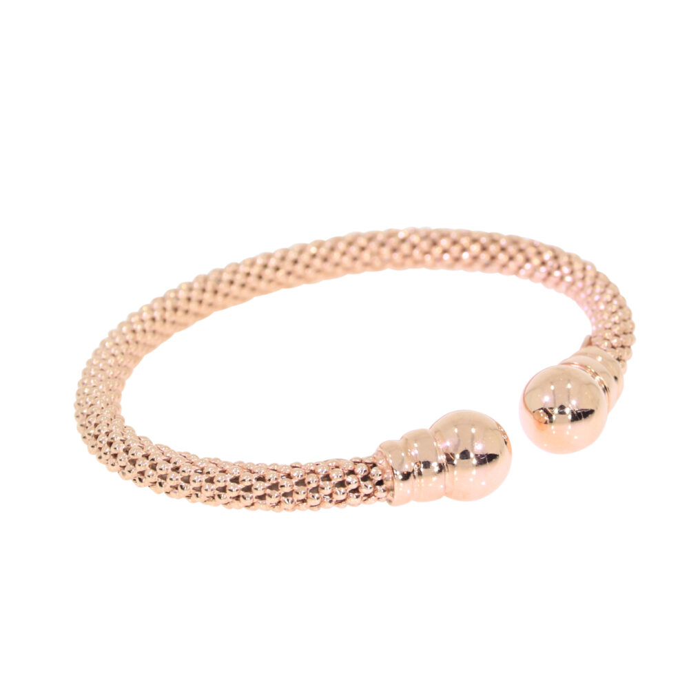 Rose gold on Sterling silver torque bangle