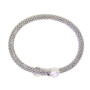 JES02-Silver and pearl bangle top