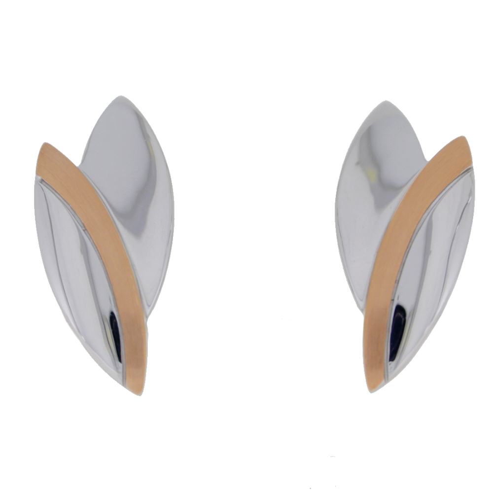 9ct white and rose gold earrings