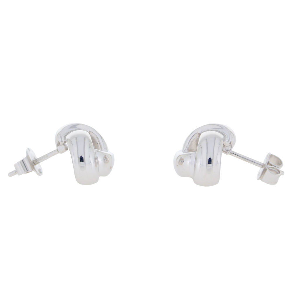 9ct White gold Knot earrings - Connard & Son Ltd.