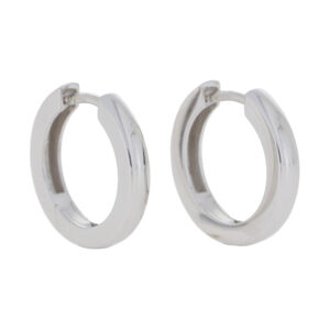 9ct white gold 15.5mm hoop earrings