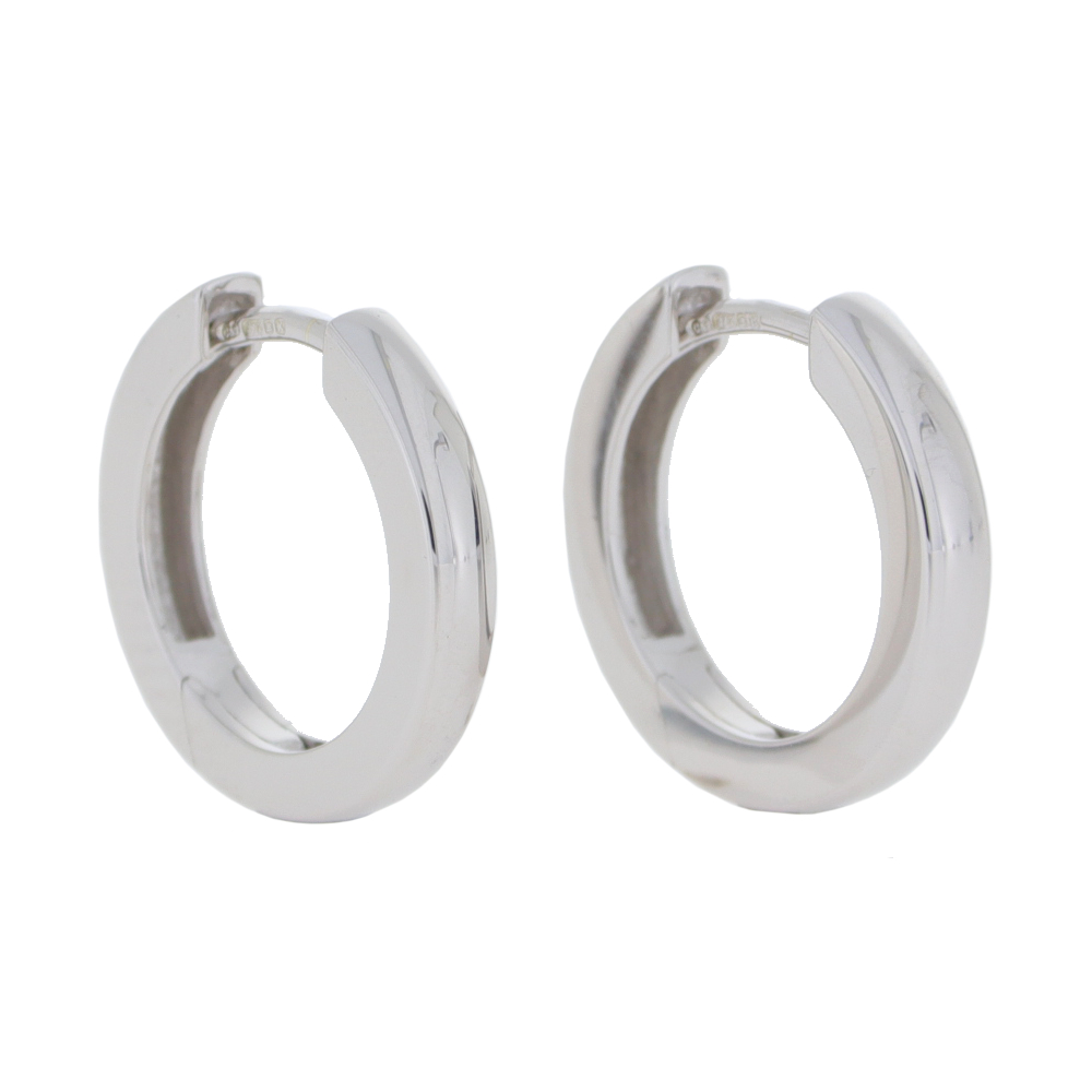 9ct White gold 15.5mm hoop earrings