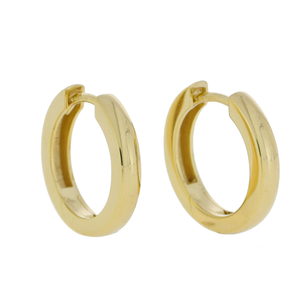 9ct Yellow gold 15.5mm hoop earrings