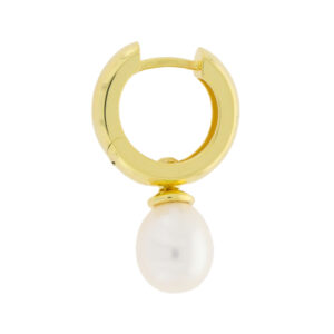 Freshwater cultured pearl and 9ct gold hoop earrings