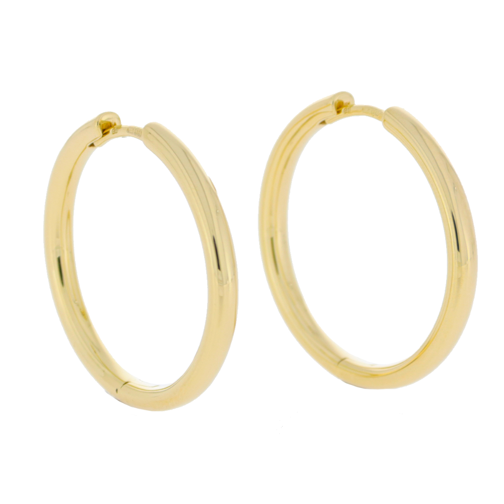 9ct yellow gold 25mm hoop earrings