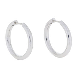 9ct white gold 20mm hoop earrings