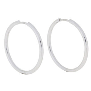 9ct white gold 25mm hoop earrings