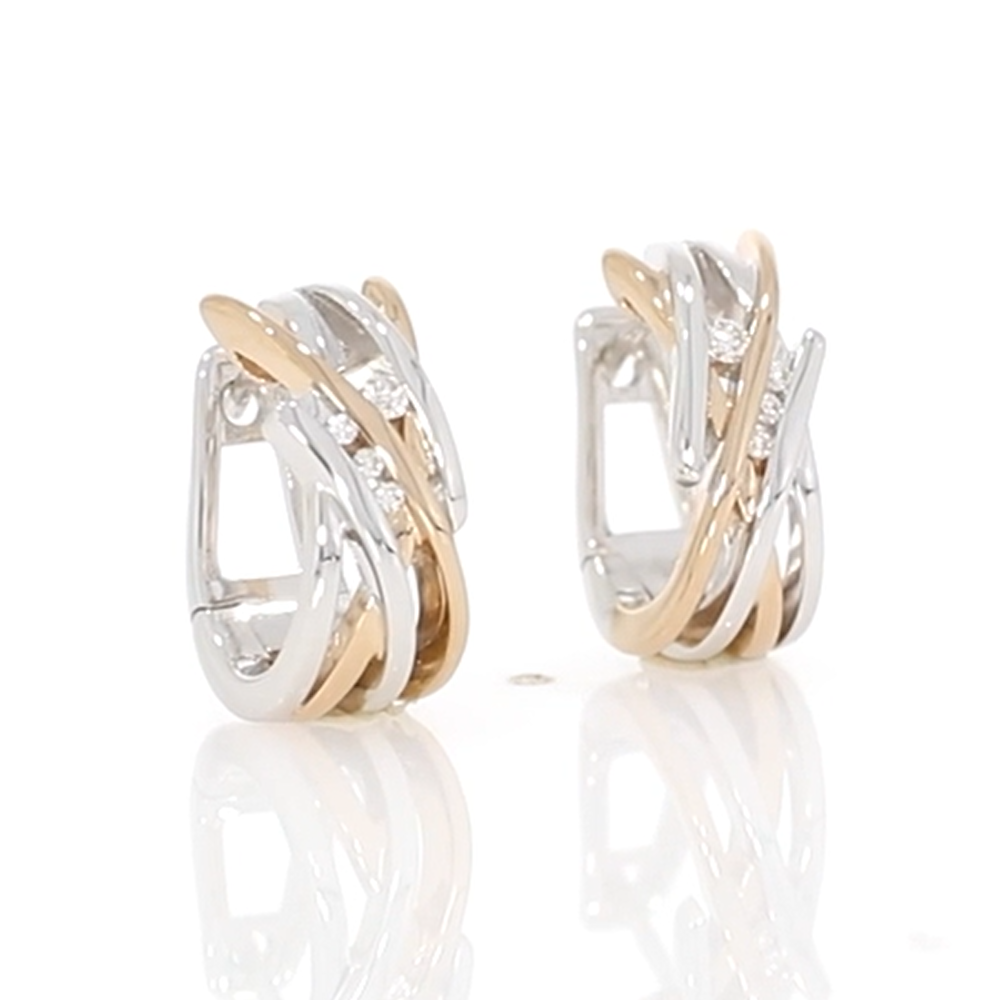 9ct white and rose gold diamond set hoop earrings video