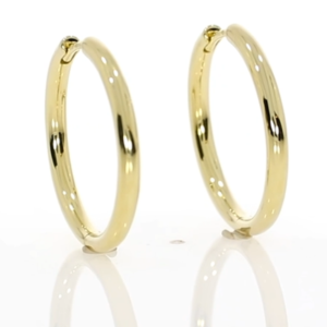 9ct yellow gold 25mm hoop earrings video