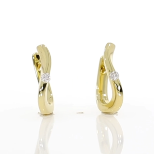 9ct yellow gold diamond single stone hoop earrings video