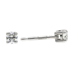 Diamond single stone earring 4 claw side