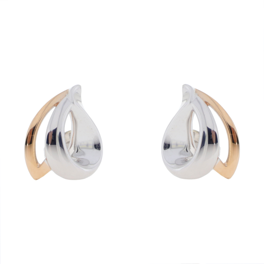 9ct white and rose gold stud earrings