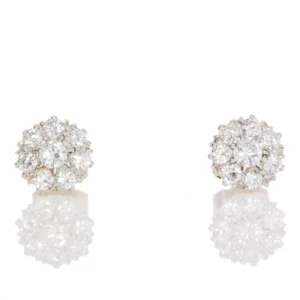 A417.2 Diamond 8 stone cluster earrings