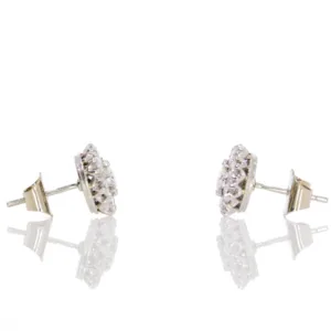 A417.2 Diamond 8 stone cluster earrings side 2