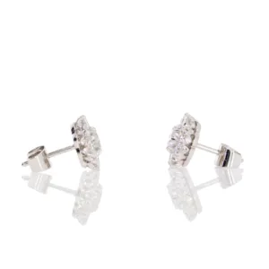 H417.2 Diamond 9 stone cluster earrings side