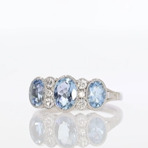Aquamarine and diamond ring, platinum mount video