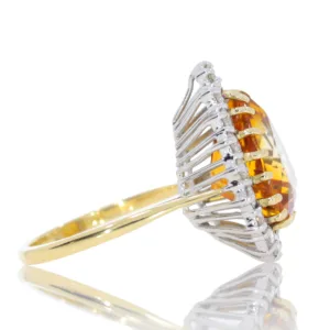 F169.4 Large citrine and diamond cluster ring settings