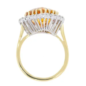 F169.4 Large citrine and diamond cluster ring top