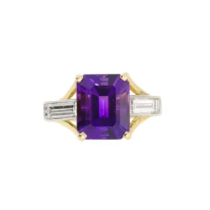 G169.4 Amethyst and diamond ring