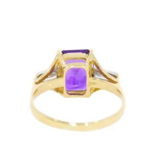 G169.4 Amethyst and diamond ring back