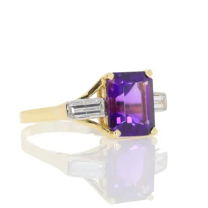 G169.4 Amethyst and diamond ring side