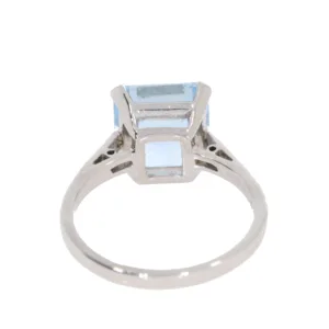 H169.4 Aquamarine single stone ring back