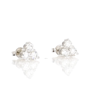 Diamond trefoil earrings, 18ct white gold mounts video