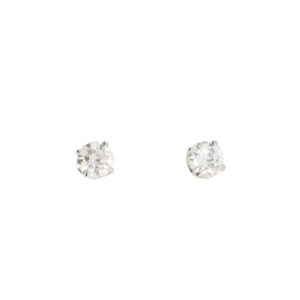 F418.2 Diamond single stone earrings platinum