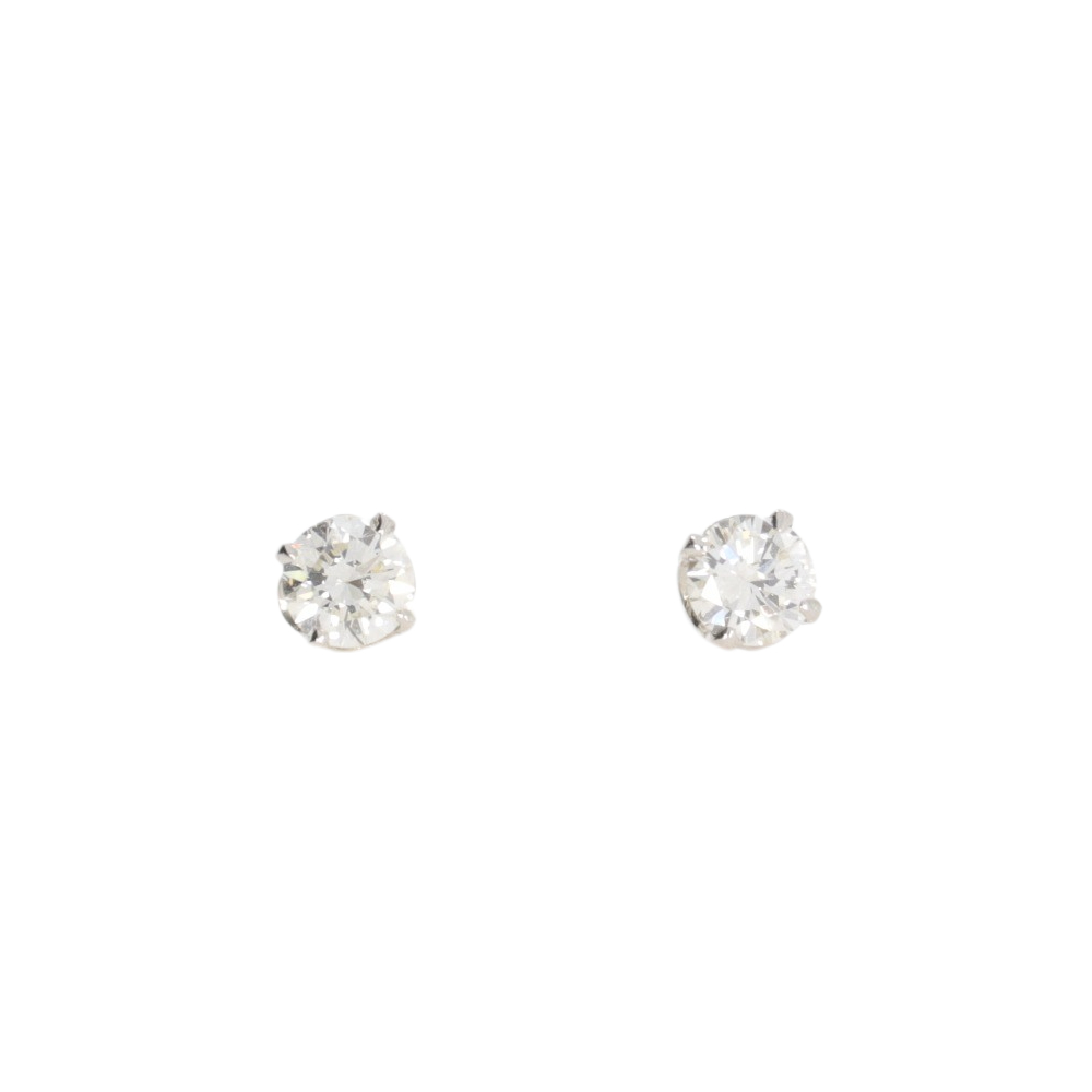 Diamond Single Stone Solitaire Earrings 0.85ct approx, Platinum Claw Mounts