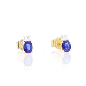 Sapphire and diamond two stone earrings, 18ct gold mounts video