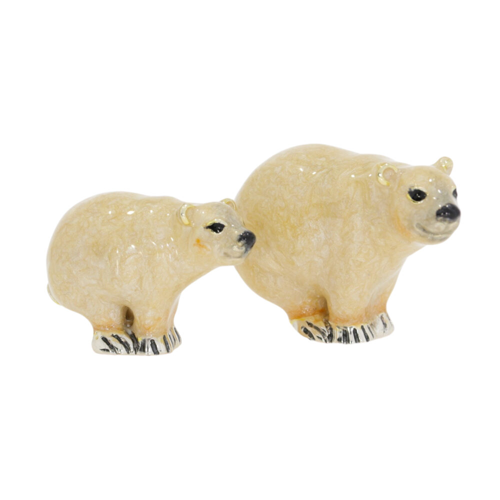 Saturno Sterling silver and Enamel Polar Bear Ornaments