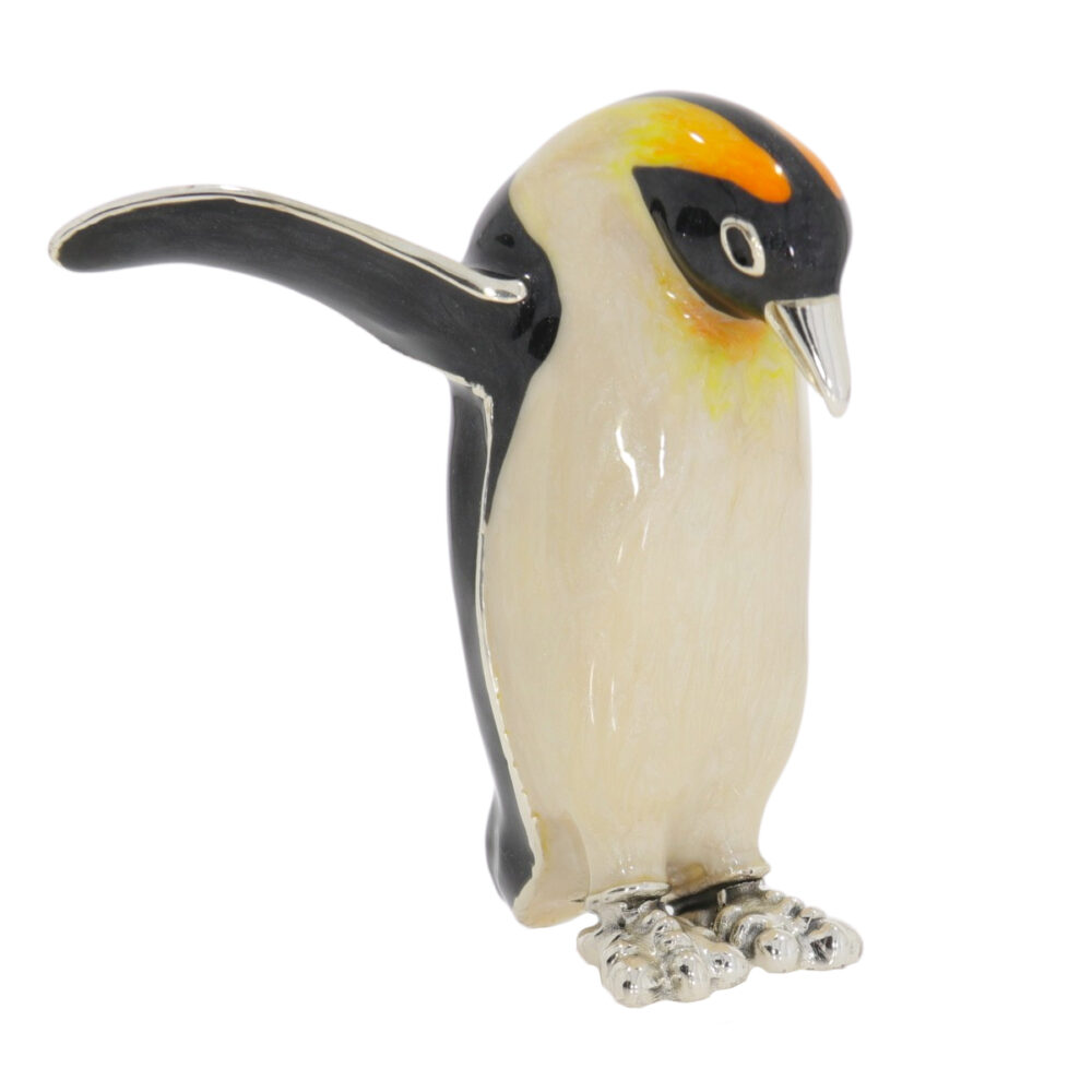 Saturno Sterling silver and Enamel Penguin flapping Ornament