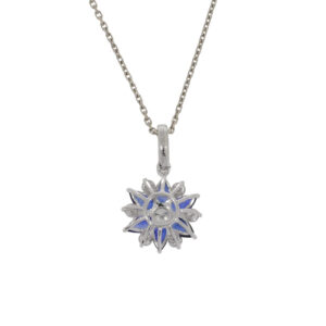 A264.5 Sapphire and diamond cluster pendant back