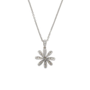 T263.5 Diamond flower cluster pendant back