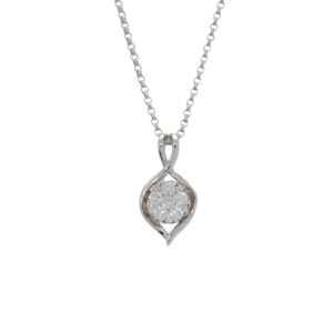 U263.5 Diamond white gold cluster pendant