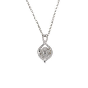 U263.5 Diamond white gold cluster pendant back