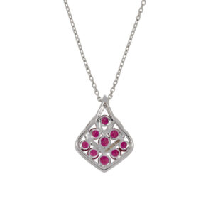 263.5 Ruby and diamond pendant back