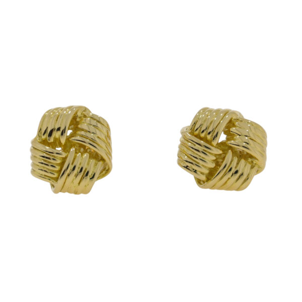 18ct gold woven Knot earrings