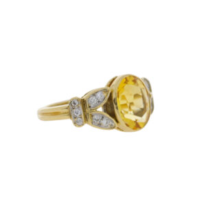 B171.4 Citrine and diamond ring side