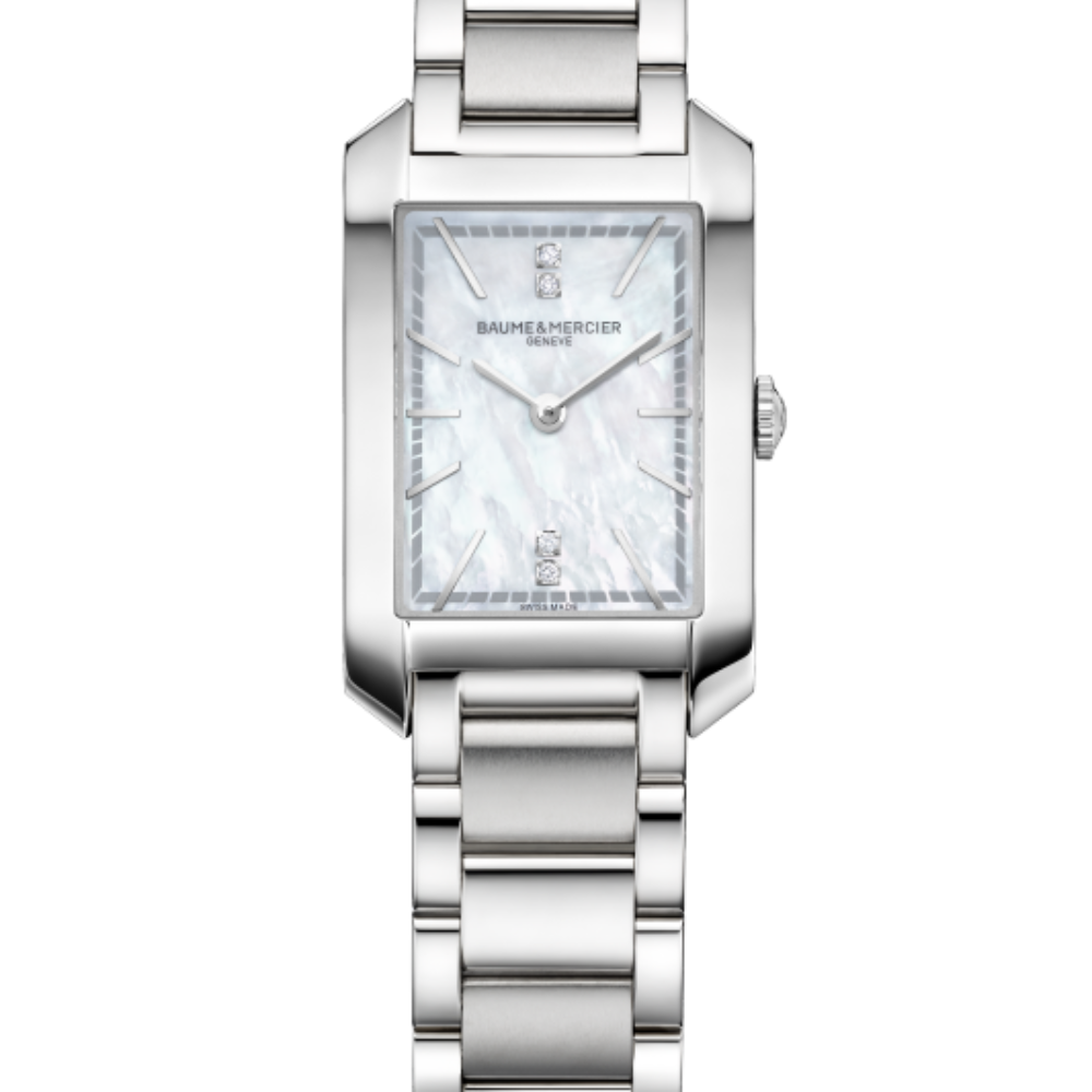 Lady’s stainless steel and diamond Baume & Mercier Hampton quartz bracelet watch