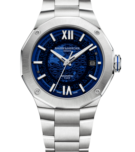 Gents stainless steel automatic Baume & Mercier Riviera bracelet watch 10616