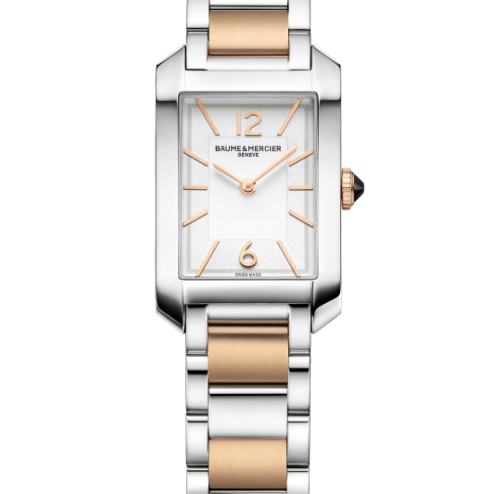 Lady’s stainless steel and rose gold plated quartz Baume & Mercier Hampton bracelet watch 10751