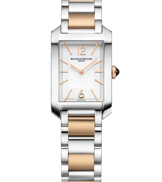 Lady's stainless steel and rose gold plated quartz Baume & Mercier Hampton bracelet watch 10751